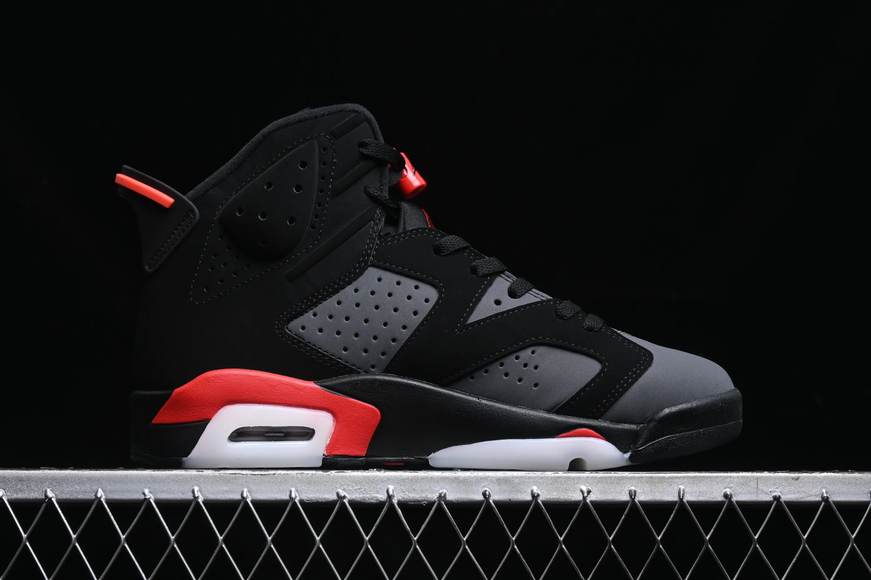 All categories Air Jordan Jordan series basketball shoes Air Jordan 6 F version Air Jordan 6 "Carmine" AJ6 Joe 6 black gray red 3M reflective basketball men's shoes CT8529-064